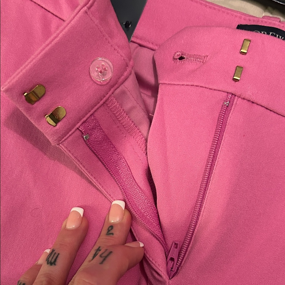 NWT J. Crew Factory Kallie Straight-Leg Pants in Vivid Fuchsia Size 0 - Picture 3 of 9